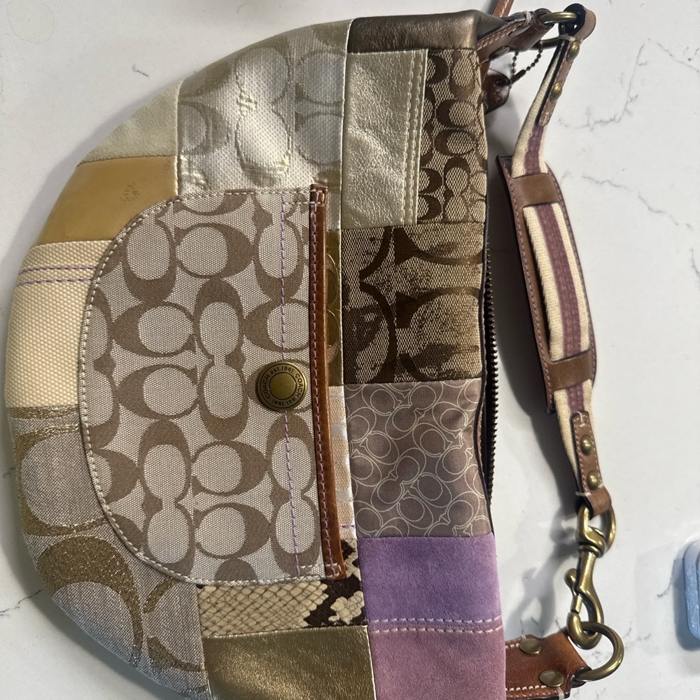 Coach Multicolor Patchwork Shoulder Bag